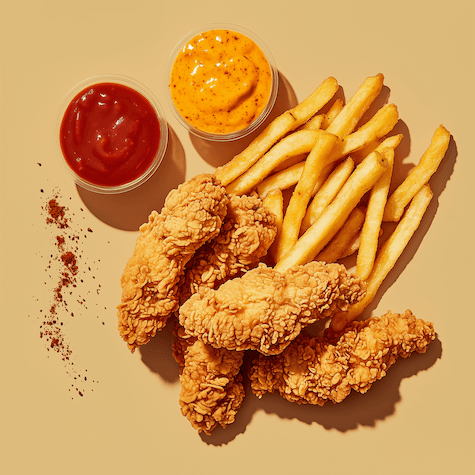 Chicken and fries background